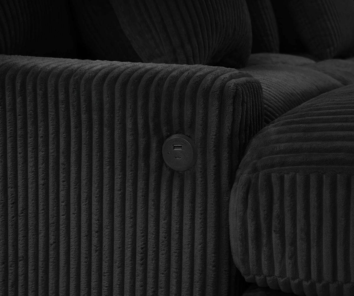 Azura Black Corduroy Modular Sectional