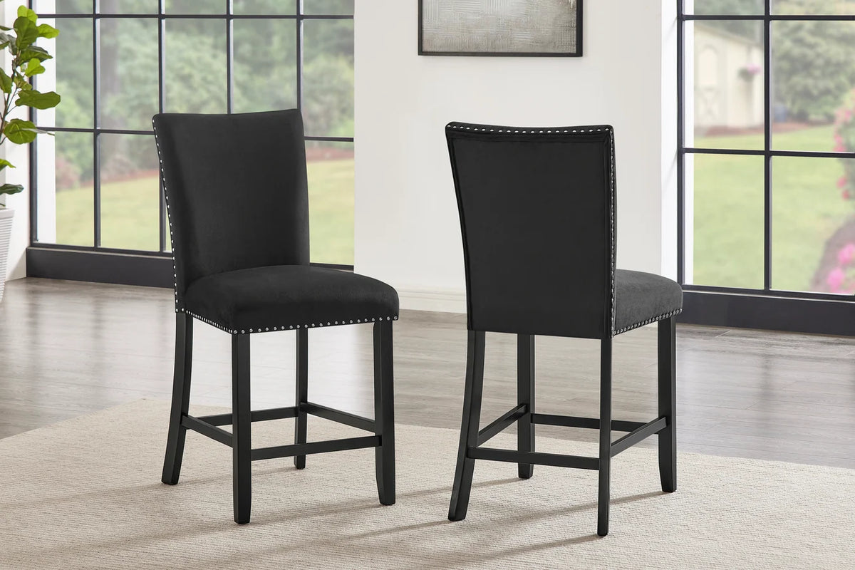Larry 7-Piece Counter-Height Dining Set | Black & White