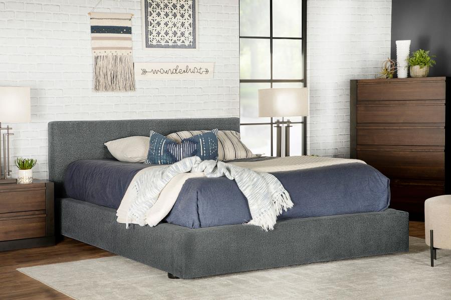 Gregory Upholstered Panel Bed Graphite