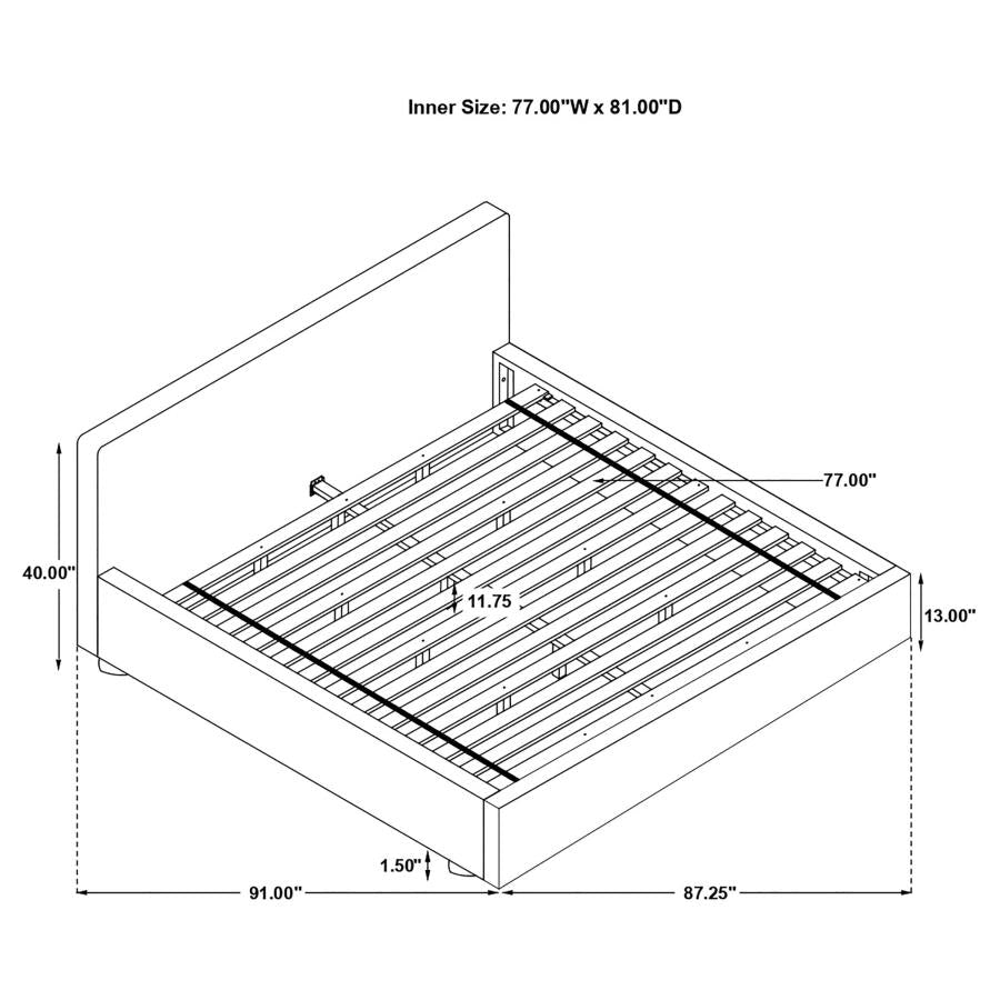 Gregory Upholstered Panel Bed Graphite