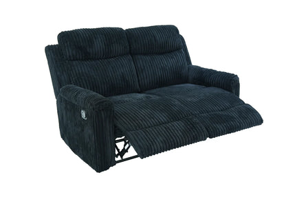 Grace 3-Piece Black Corduroy Reclining Living Room Set