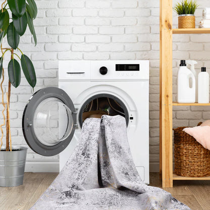 Maval Gray & Gold Washable Area Rug