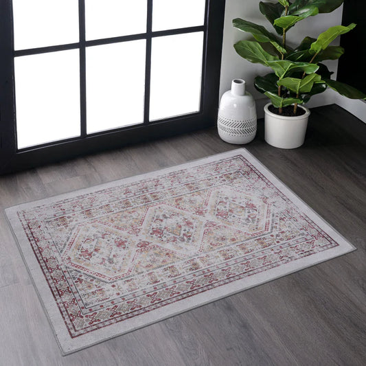 Maval Beige Washable Area Rug