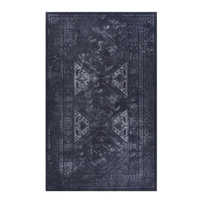 Maval Black & Gray Washable Area Rug