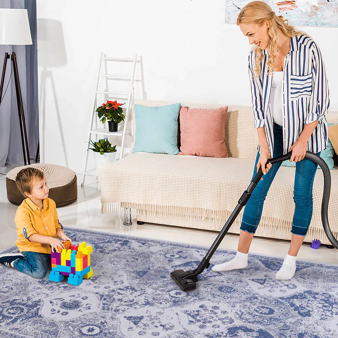 Maval Blue Washable Area Rug