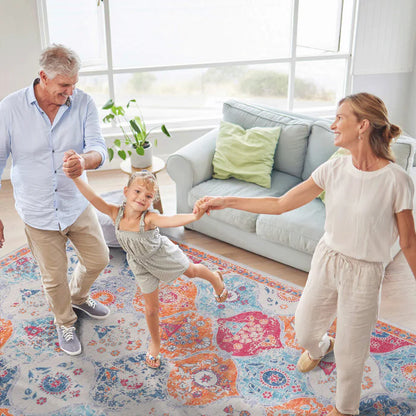 Maval Cream Washable Area Rug