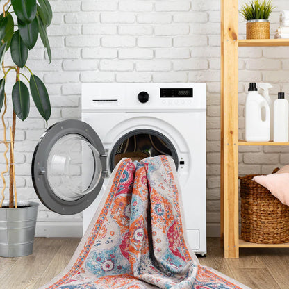 Maval Cream Washable Area Rug