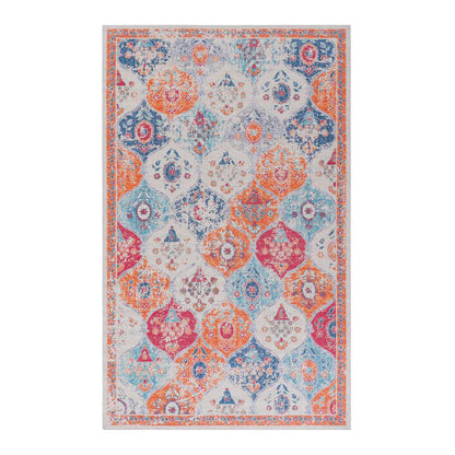 Maval Cream Washable Area Rug