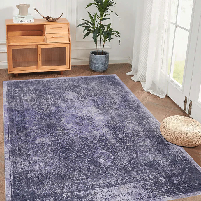 Maval Anthracite Washable Area Rug