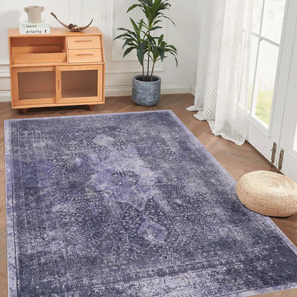 Maval Anthracite Washable Area Rug