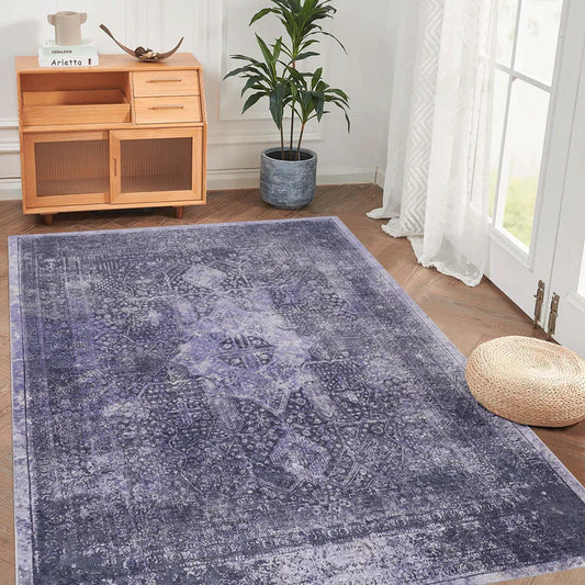 Maval Anthracite Washable Area Rug