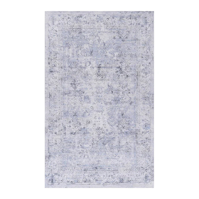Maval Blue & Cream Washable Area Rug