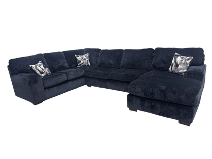 Luscios 3-Piece Sectional with Chaise – Black