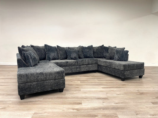 Nashville Charcoal - Double Chaise Sectional