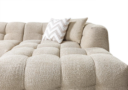 Ivy 110-Inch Tufted Bouclé Sectional | Sand | RAF
