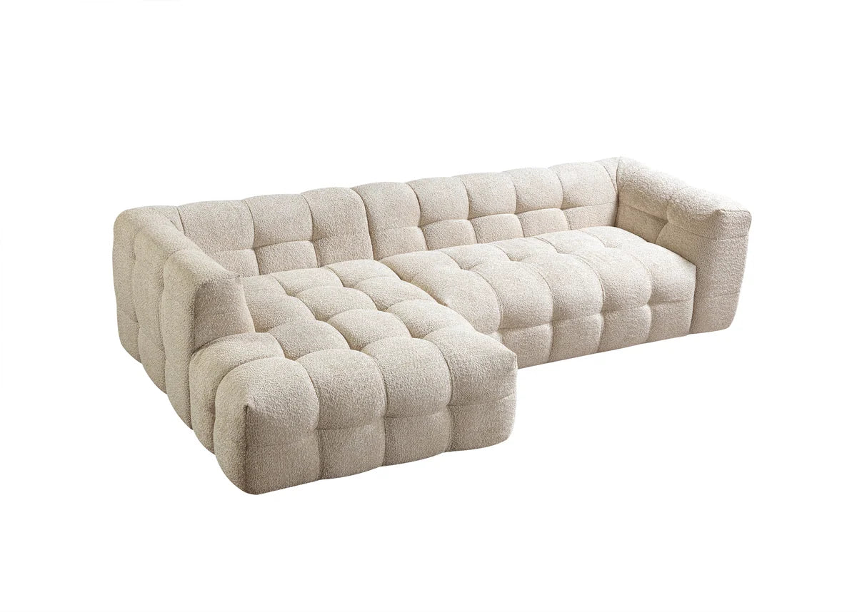 Ivy 110-Inch Tufted Bouclé Sectional | Sand | LAF