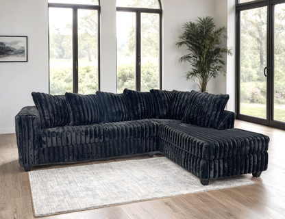 Berlin Corduroy Sectional – Black