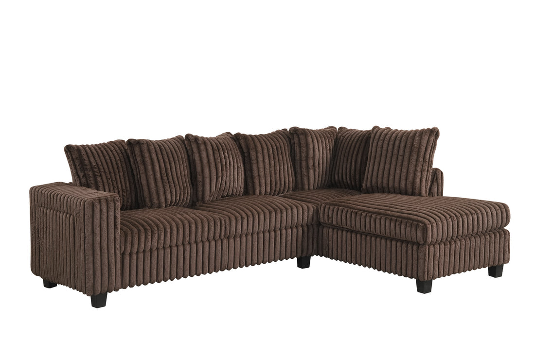 Marlow Sectional with Pull-Out Cupholder | Chocolate