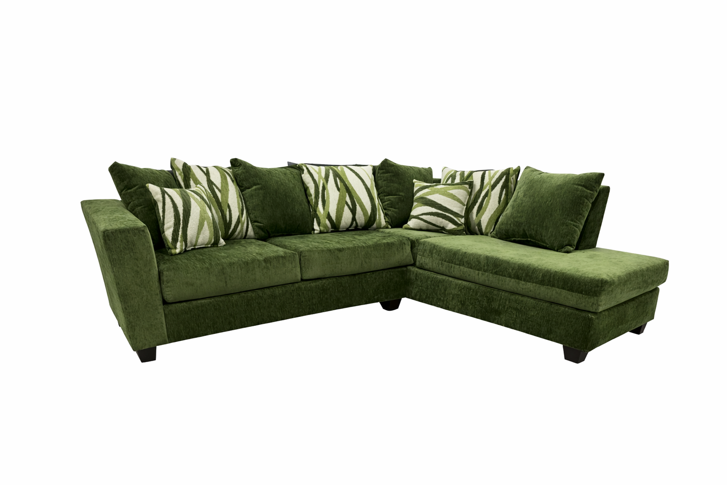 Cactus 2-Piece Sectional Sofa – Moss Green
