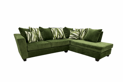 Cactus 2-Piece Sectional Sofa – Moss Green
