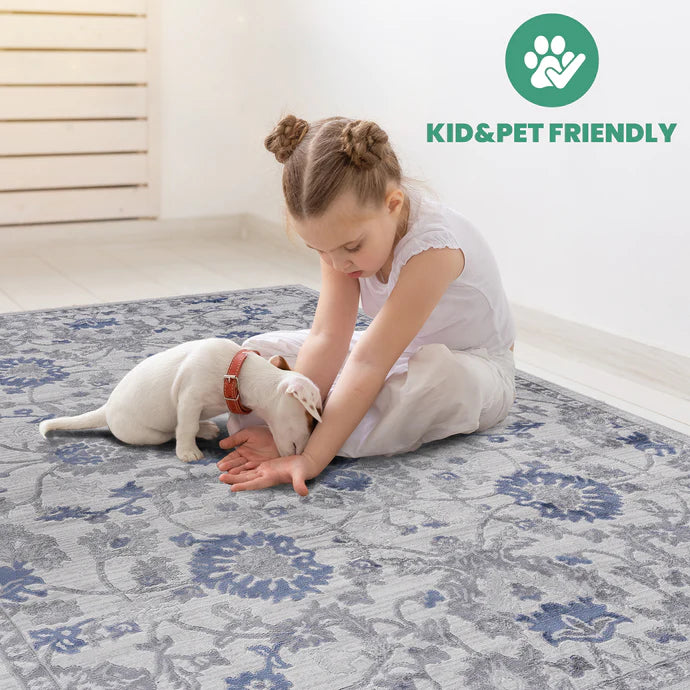 Marfi Blue & Silver Area Rug