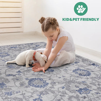 Marfi Blue & Silver Area Rug
