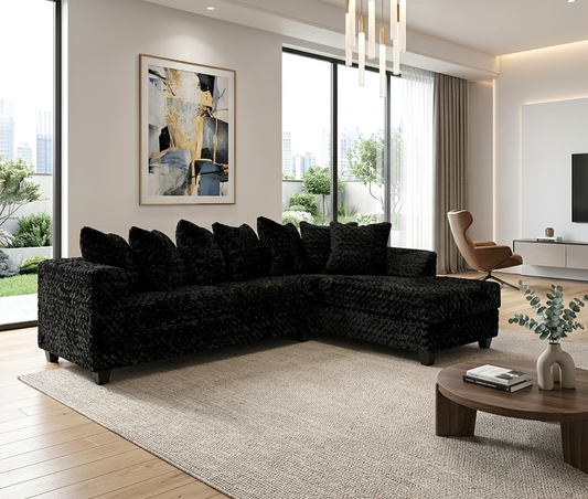 Oslo L-Shaped Sectional – Black