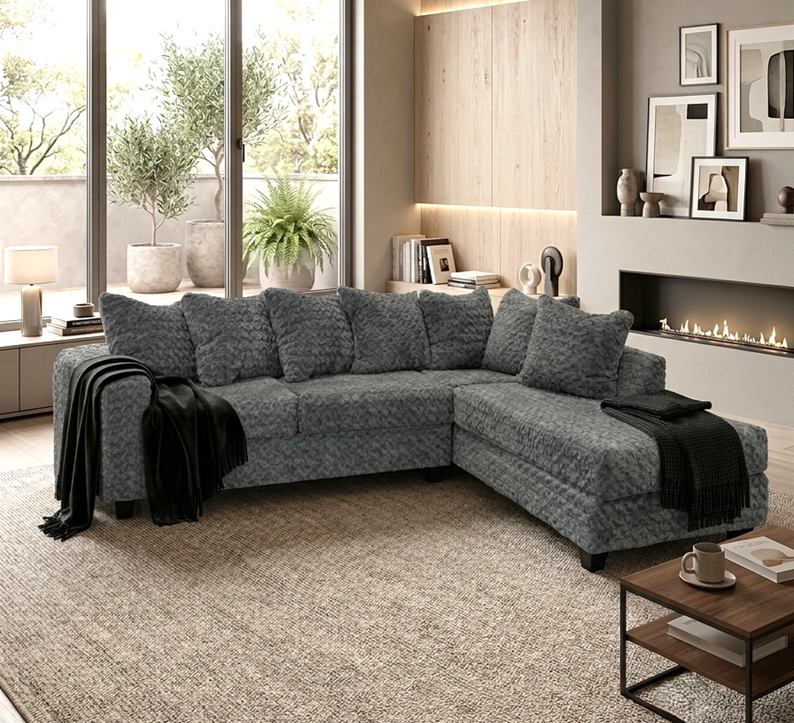 Oslo L-Shaped Sectional – Charcoal