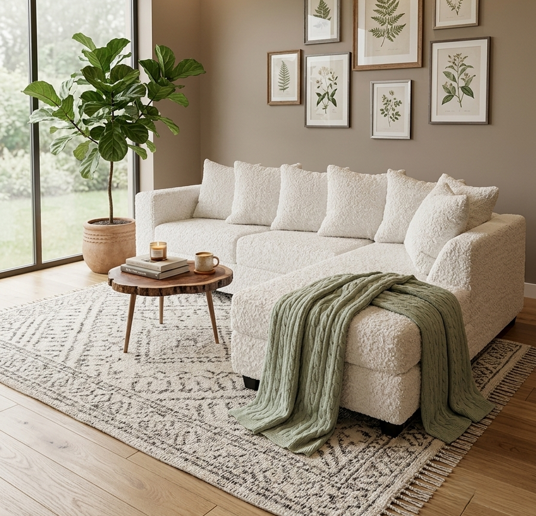 Oslo L-Shaped Sectional – Cream