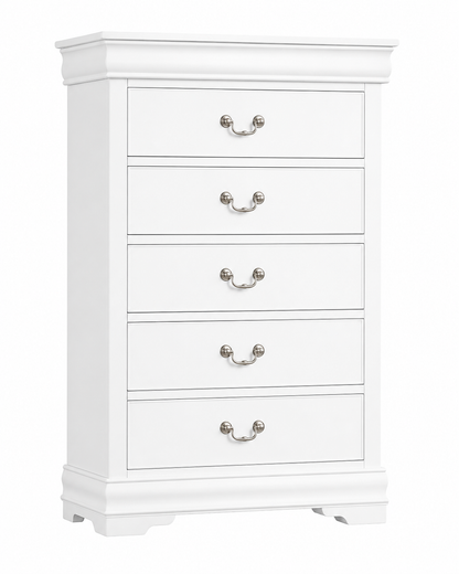 Louis Philippe White Chest of Drawers