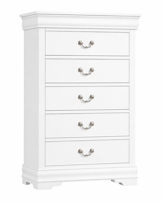 Louis Philippe White Chest of Drawers