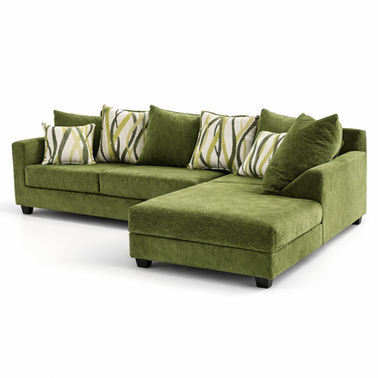Cactus 2-Piece Sectional Sofa – Moss Green