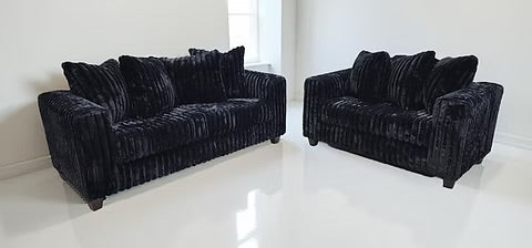 Gia (Black) Sofa & Love