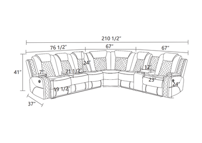 James Pwr Recliner  Sectional