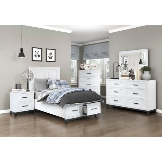 Twin Platform Bed with Footboard Storage