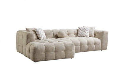 Ivy 110-Inch Tufted Bouclé Sectional | Sand | LAF