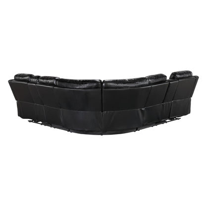 Cipher Collection 3-Piece Power Reclining Sectional in Black | LED, Bluetooth & Charging