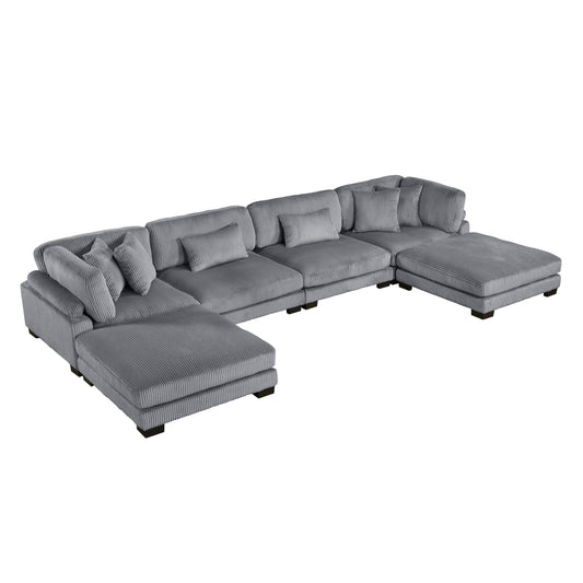 Traverse Collection 6-Piece Modular Sectional with Ottomans