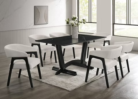 D1400 Nava (Black) 7pcs Dining Set