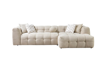 Ivy 110-Inch Tufted Bouclé Sectional | Sand | RAF