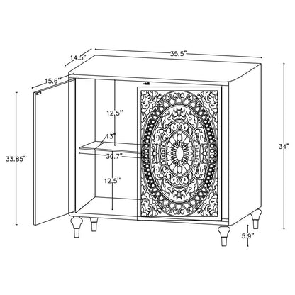 Mueble auxiliar con dos puertas Mandala de Cardella en color blanco desgastado