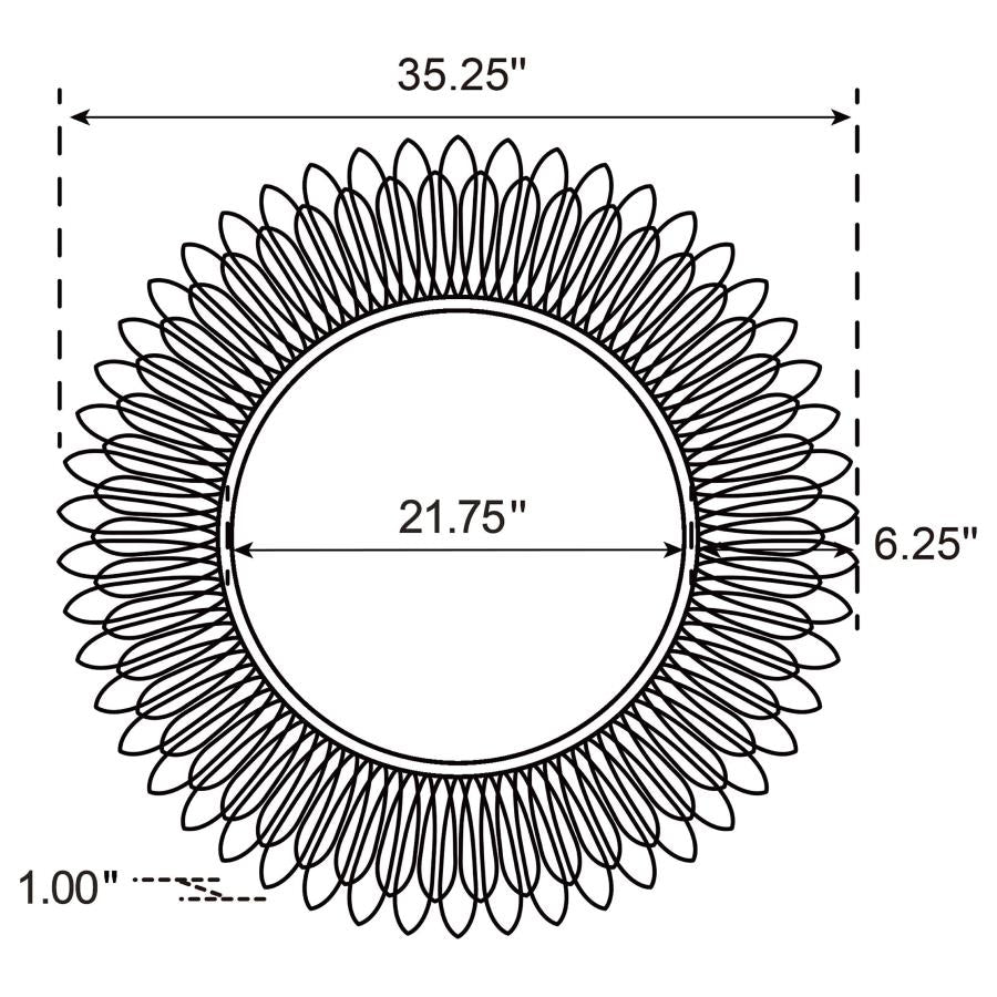 Espejo de pared Sunburst de Tuscany dorado