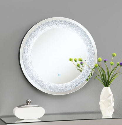 Landar  Round LED Light Wall Mirror Silver