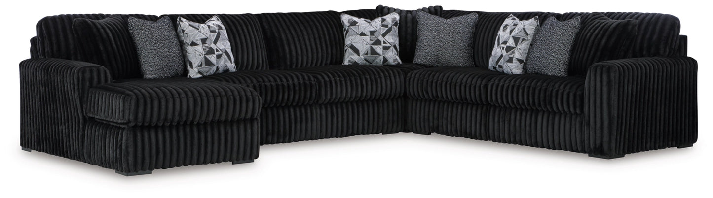 Midnight-Madness  4-Piece Sectional with left Chaise