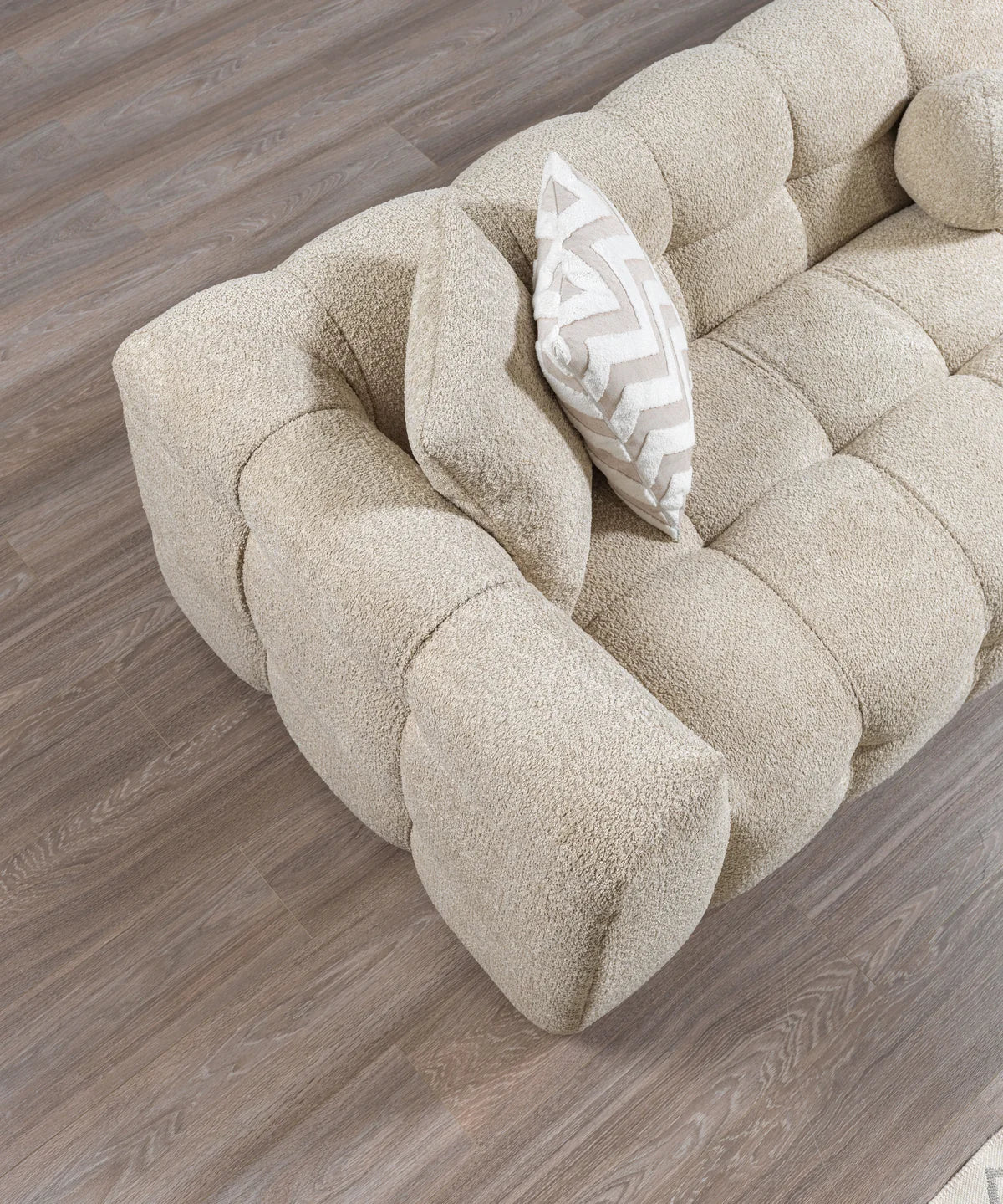Ivy 110-Inch Tufted Bouclé Sectional | Sand | RAF