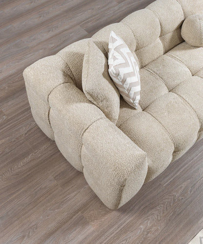 Ivy 110-Inch Tufted Bouclé Sectional | Sand | RAF