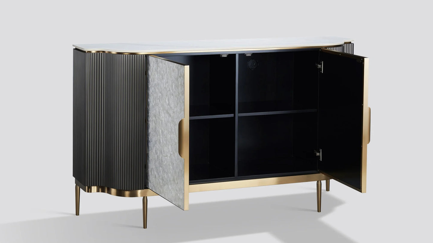 Solara Sideboard — Dark Silver | Sintered Stone Top