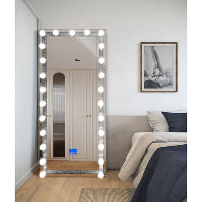 Hollywood Glam LED Bluetooth Standing Mirror