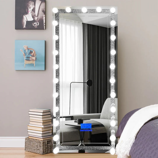 Hollywood Glam LED Bluetooth Standing Mirror