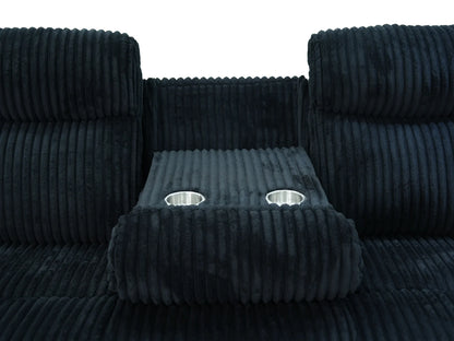 Grace 3-Piece Black Corduroy Reclining Living Room Set